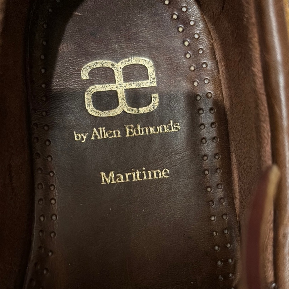 Allen Edmonds Maritime Men's Brown Leather Boat Shoes, size 12 D - Picture 2 of 15